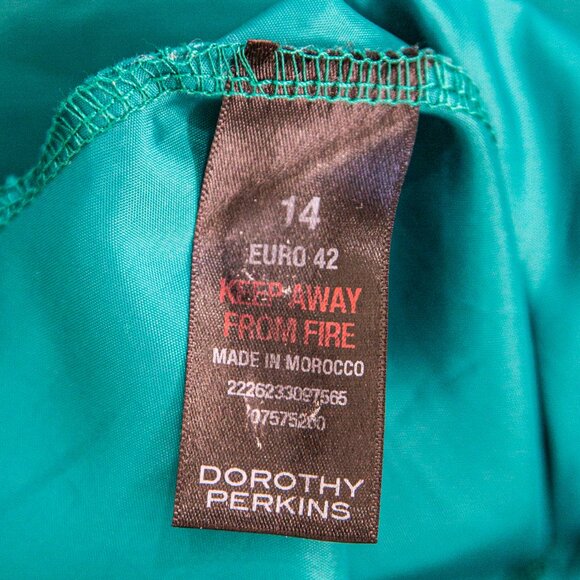 Dorothy Perkins Knee-Length Teal Lace Cocktail Dress, size 10 - Picture 9 of 10
